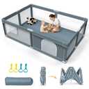 Foldable Baby Playpen - 74"50" Collapsible Playpen for Babies and Toddlers