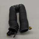 Coil Hose 50FT EVA Coil Garden Hose With 3/4'' Brass Connector Coiled Water Hose Lightweight And No Kink Includes 7 Patterns Spray Nozzle For Outdoors Lawn Watering Car Washing (Gray)