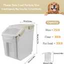 Large Flour Storage Container Bin 25lb, 4Pack Airtight Rice Storage Containers with Wheels Seal Locking Lid, BPA Free with Measuring Cup&Scoop for Flour, Rice, Grain (Gray)