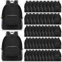 Eccliy 50 Pack Backpacks in Bulk 17 Inches Wholesale Back Pack Basic Backpack for adult Lightweight Outdoor Travel Bookbags(Black)