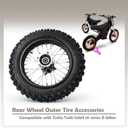 E-Bike Rear Wheel Outer Tire Accessories Compatible with Tutto Tutti Soleil 01 Series, 80/100-12 Rubber Metal Black Replacement Electric Dirt Bike Bicycle Parts Reinforced & Wear-Resistant