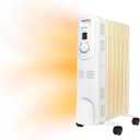 Comfort Zone Electric Oil-Filled Radiant Radiator Space Heater, Never Refill, Adjustable Thermostat, Tip-Over Switch & Overheat Protection System, Ideal for Home, Bedroom, & Office, 1,200W, CZ7007J