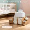 Diaper Caddy Organizer, Hand Rattan Nursery Storage Basket for Baby Essentials, Baby Changing Table Organizer Perfect Nursery Assistant (Natural Light Woven - Style 2, L)