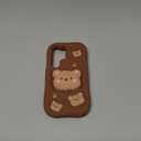 Kawaii 3D Cartoon Silicone Teddy Bear Phone Case with Stand and Grip for Samsung Galaxy S23 Ultra, Perfect for Kids, Girls, Boys, Teens, and Women