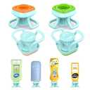 Bottle Emptying Cap Kit, 4 Pack Lotion Bottle Caps to Invert Bottles for Bathroom, Zero Waste Flip Upside Down Bottles Saver to Get The Last Drop of Shampoos Lotions Body Wash 2 Pack-24mm&2 Pack-28mm