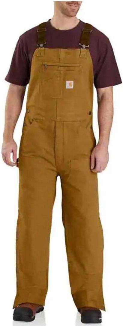 Carhartt Men's Loose Fit Washed Duck Insulated Bib Overall (Medium Tall)