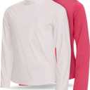 Volcom Girls Rash Guard 2 Pack Rash Guard for Girls Long Sleeve Swim Shirt SPF50+ (Fuchsia), 12