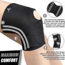 NEENCA Knee Brace for Knee Pain, Compression Knee Support with Air Mesh Fabric, Adjustable Knee Wrap with Side Stabilizers, Ultra-Soft Bandage for Sports, Running, Meniscus Tear, ACL, Arthritis Relief (Black, XL)