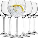 Krosno Gin and Tonic Baloon Glasses, Set of 6, 16.2 oz, Venezia Collection,Modern Cocktail Glassware, Professional Quality Cocktail Glasss, Dishwasher Safe, Made in Europe