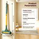 Window Screen Cleaning Brush, 2 in 1 Screen Cleaner Tool with Squeegee, Multi-Purpose for Patio, Door, Porch Screens (Yellow)