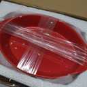 LEETOYI Porcelain Small Oval Au Gratin Pans, Baking Dish Set for 1 or 2 person servings, Bakeware with Double Handle for Kitchen and Home, Set of 2 (Red)