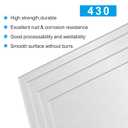 4PCS 8"x12"x1/32 Stainless Steel Sheets Metal Sheet Plates for Magnetic Mount Board Wall,Tickness 0.8mm 430 Stainless Steel Shim Stock Plates for Crafting, Kitchen, Office