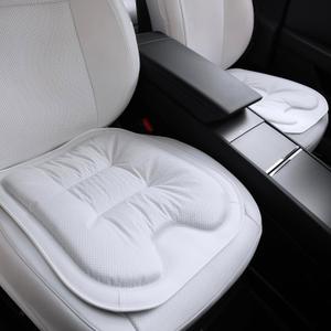 Car Seat Cushion Pad Seat Protector Comfortable Soft Leather Car Seat Covers Thin Non Slip Bottom Pad Seat Cushions for Office Chairs, 2 Pack, White
