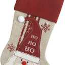Comfy Hour Joyful Holiday Collection 18"x11" Santa Claus Snowflakes Stocking Christmas Decoration, Polyester (Set of 1)