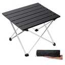 Zertylre Folding Camping Table Ultralight Aluminum Portable Beach Table with Carry Bag for Camping Hiking BBQ Outdoor Picnic(L)