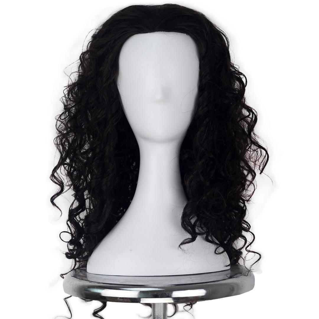 M MISS U HAIR Medium Long Curly Dark Brown Wig for Men Captain Hook Costume Wig Adult Halloween Cosplay