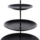 Lucky Will Black Tiered Dessert Serving Tray for Kid's Party Supplies Favors 3 Tier Cupcake Cake Stand for Birthday Tea Afternoon Halloween Christmas Candy Bar, Black