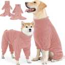 Dog Winter Coat for Small Medium Large Dog for Run Walk Sleep Warm Fleece Pet Sweater & Windproof Pajamas Snow Jacket Large Pink