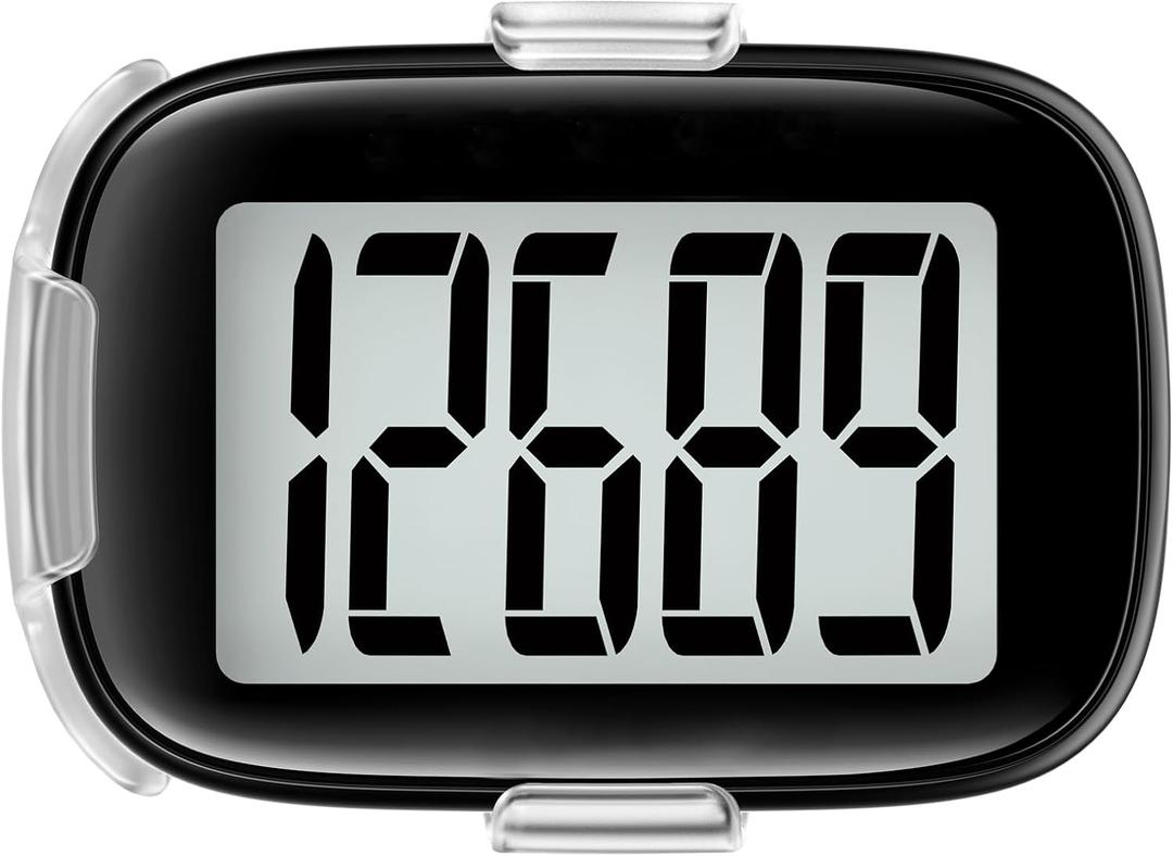 Pedometer Walking Simple 3D Step Counter with Clip and Lanyard, Activities Fitness Tracker Without Smartphone, Accurate Step Tracker for Women, Men, Seniors (Black)