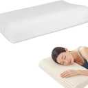 100% Natural Premium Latex Pillow, Breathable Latex Cervical Pillow for Side & Back Sleepers, Side Sleeper Pillow for Neck Pain Relief, Medium Firm Support