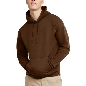 Hanes Men's EcoSmart Hoodie, Midweight Fleece, Pullover Hooded Sweatshirt (Brown, XL)