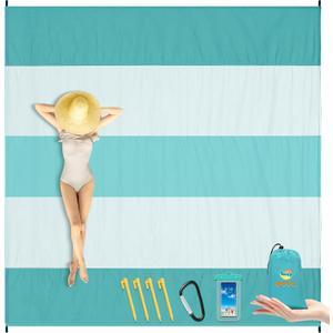 BYDOLL Nylon Beach Blanket Waterproof Sandproof Oversized 7'x7' Suits 1-5 Adults Sand Free Extra Large Blanket Lightweight Soft Picnic Mat for Beach Travel Camping (Green) BYDOLL Nylon Beach Blanket Waterproof Sandproof Oversized 7'x7' Suits 1-5 Adults Sand Free Extra Large Blanket Lightweight Soft Picnic Mat for Beach Travel Camping (Green)