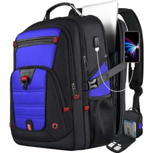 Z-MGKISS Gaming Laptop Travel Backpack Fits 18.4"-19" Laptops, Extra Large TSA Carry On Bag, College Business Work Mens Backpack, Blue (18.4 Inch (22''x15''x12''))