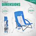 SUNNYFEEL Folding Low Camping Beach Chair 2 Pack, Lightweight Portable Lawn Chair with Mesh Back, Cup Holder for Outdoor/Travel/Picnic/Concert, Foldable Camp Backpack Chairs with Carry Bag