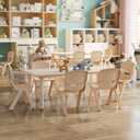 Flash Furniture Kids 47.25x23.6 in Activity Table with 6 Chairs, Natural