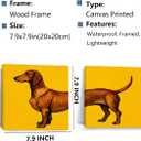 2 Pcs Dog Decor Dog Gifts Wall Decor Canvas Wall Art Framed Art Prints Artwork Posters for Home Living Room Bathroom Girls Room Farmhouse Bedroom Wall Decorations Paintings Pictures 7.8X7.8 Inch