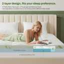 GRUSIGN Queen Memory Foam Mattress Topper, 4 Inch Dual Layer Gel Foam Mattress Pad with Soft Pillow Top Cover, Viscose Made from Bamboo, Overfilled, Deep Pocket 8"-18"