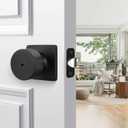 Goldenwarm Matte Black Door Knobs Interior, Privacy Bedroom Door Knob with Lock, Black Interior Door Knobs Bathroom 8 Pack