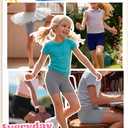 Custoneei 3 Pack Girls Bike Shorts 5-14 Years, 3-Color, 13-14 Years