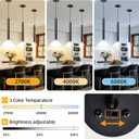 Pendant Light Fixtures, Black Pendant Lights for Kitchen Island, 15" H Dimmable 12W LED Modern Hanging Lights, 2700K-6000K Adjustable Color Temperature, ETL, 3 Pack