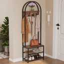 Small Hall Tree with Shoes Bench,Coat rack with hooks & shelves
3 in 1 Arched hall tree with shoes storage for Small Space Entryway Organizer for Bedroom, Living Room