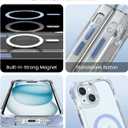 OTOFLY Compatible with iPhone 15 Case, Compatible with Magsafe, Magnetic Shockproof Bumper Cover, Non-Yellowing, Anti-Scratch Clear Back (Blue)