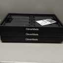 CleverMade Collapsible Storage Bins with Lids - Obsidian 3 Pack 46L- Plastic Containers Stackable Organization Crates Home Closet Space-Saving Durable