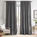 NICETOWN Light Reducing Curtain Panels Window Draperies - (Grey Color) 52x84 inch, 2 Pieces, Insulating Room Darkening Drapes for Bedroom