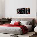 DuoBaorom Gothic Wall Decor King and Queen Wall Art Red and White 12x16 inches