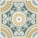 FloorPops 12-in by 12-in Yellow Ezra Vinyl Peel & Stick Floor Tiles (10 Tiles), (10 sq.ft./Carton) (Green)