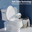 SAMODRA Raised Toilet Seat Riser, White, 3 Inch High Elevated Toilet Seat for Seniors, Soft Close, Easy Install & Clean (Elongated)