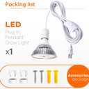 Bstrip Hanging Grow Light for Indoor Plant, 25W Full Spectrum Hanging Plant Light, 3000K LED Grow Light Bulbs with 16.4FT Power Cord, 1 Pack