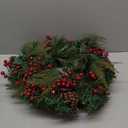 Artificial Christmas Wreath 20 Inch Front Door Wreath Pine Needles Pinecones Red Berries for Indoor Outdoor Wall Window Farmhouse Rustic Winter Holiday Party Wedding Decor