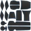 SENSHINE for Chevy Trax Accessories 2024 2025 2026 Cup Holder Insert Door Slot Mat Center Console Liner Pad for Chevrolet Trax LS 1RS LT 2RS ACTIV Non-Slip Anti Dust Premium Interior 14-PC (Blue Trim)