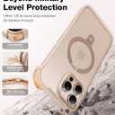 TORRAS Desert Titanium for iPhone 16 Pro Case Magnetic Stand, [Compatible with MagSafe][Flexible Stable Stand] Mil-Grade Protection Translucent Slim Anti-Scratch Ring Kickstand, Rose Gold 6.3", Ostand