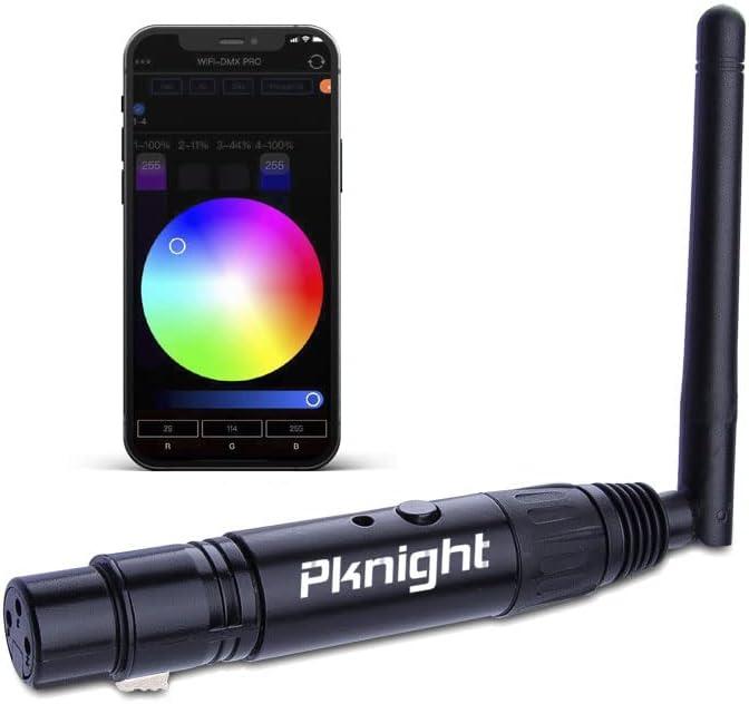 Pknight 2.4G Wireless DMX Controller,Compact Transceiver with Wi-Fi Connectivity, Supports Artnet & sACN