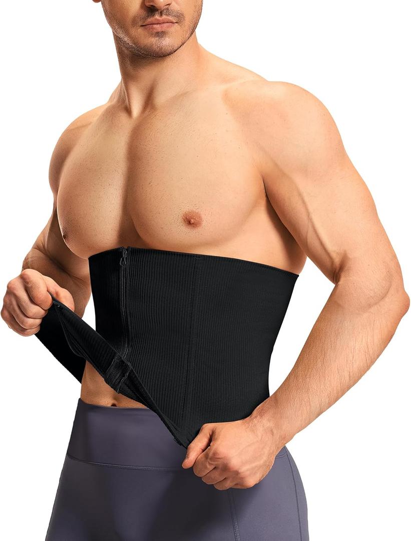 TAILONG Waist Trainer for Men Shapewear Tummy Control Body Shaper Slimming Girdle Fajas para Hombres Corset with Zipper (Black)