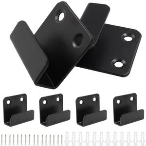 6 Pack Wall Hanger Fastener, Stainless Steel Mount Brackets Hook With 10mm Inner Width Heavy Duty Tile Display Hangers for Ceramic (Black)