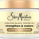 SheaMoisture Jamaican Black Castor Oil Leave In Conditioner 100% Pure Jamaican Black Castor Oil For Damaged Hair to Soften and Detangle Hair 11.5 oz