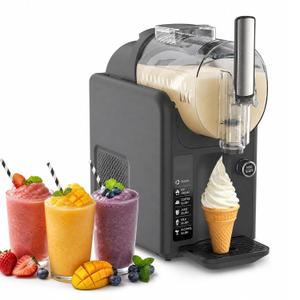 Soft Serve Ice Cream Slushie Machine - 68 oz Slushy Machine for Home, 2-In-1 Soft Ice Cream Maker with 6 Pre-Set Modes, No Ice Needed Frozen Drink Machine for Margarita, Milkshake, Frappés (B2) (EXP 12/31/36)